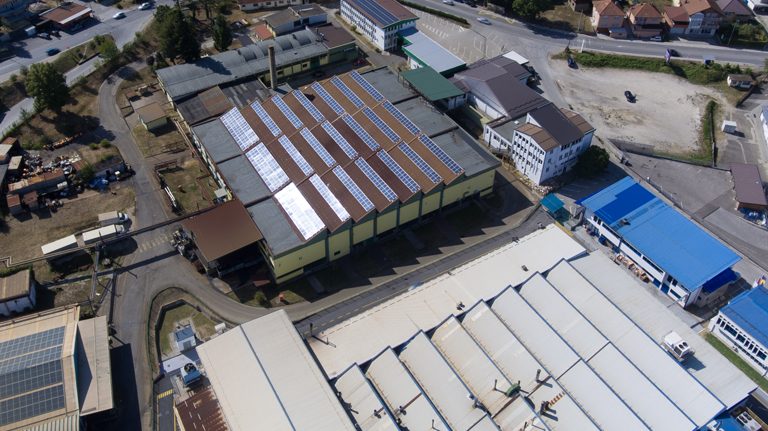 Aerial view of the Pobjeda Tešanj factory, Bukva business zone