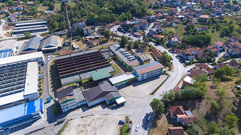 Aerial view of the Pobjeda Tešanj production complex